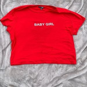 “Baby Girl” red crop top